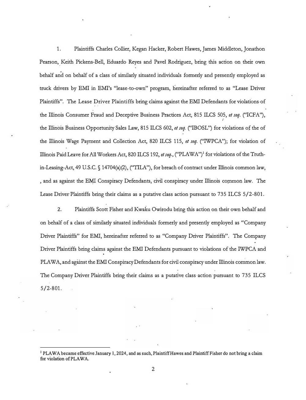 Amended Class Action Complaint, page 2